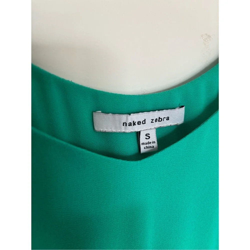 Naked Zebra Open Shoulder Festival Romper Emerald Teal Cold Shoulder Boho Size S - Picture 5 of 5